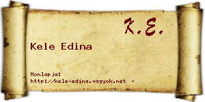 Kele Edina névjegykártya